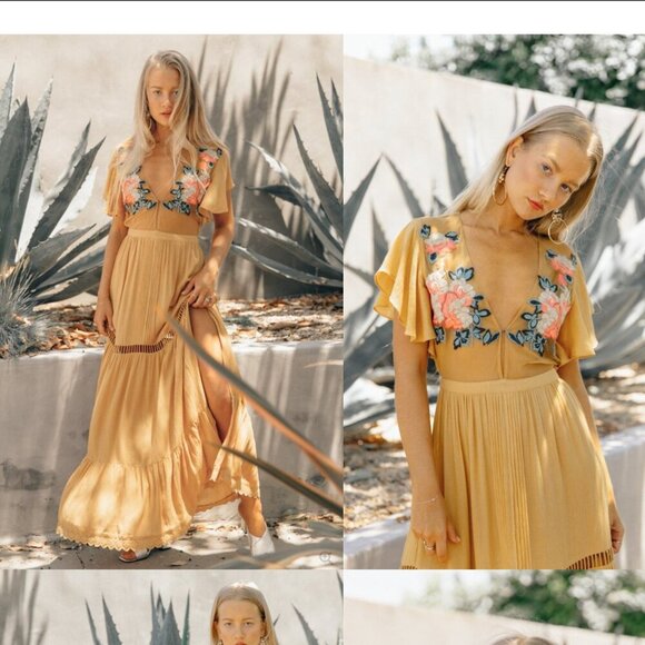 Cleobella 'Amery' Maxi Dress in Mustard - Picture 3 of 6